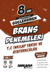 Ankara Yayıncılık 8. Sınıf T.C. İnkılap Tarihi ve Atatürkçülük Güçlendiren Branş Denemeleri - 9 Sarmal 7 Genel Deneme & Video Çözümlü