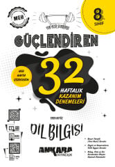 Ankara Yayıncılık 8. Sınıf Dil Bilgisi Güçlendiren 32 Haftalık Kazanım Denemeleri - Video Çözümlü